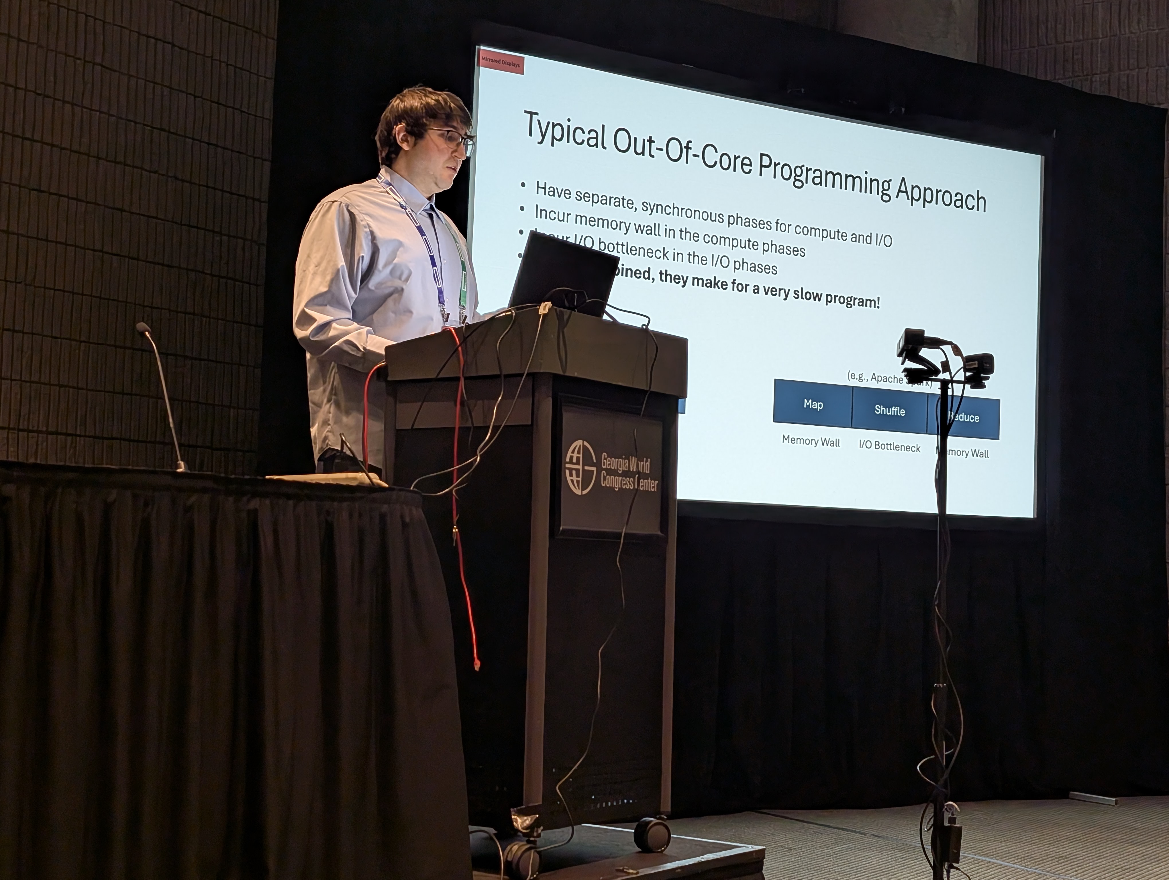 Luke Logan presenting MegaMmap at SC24